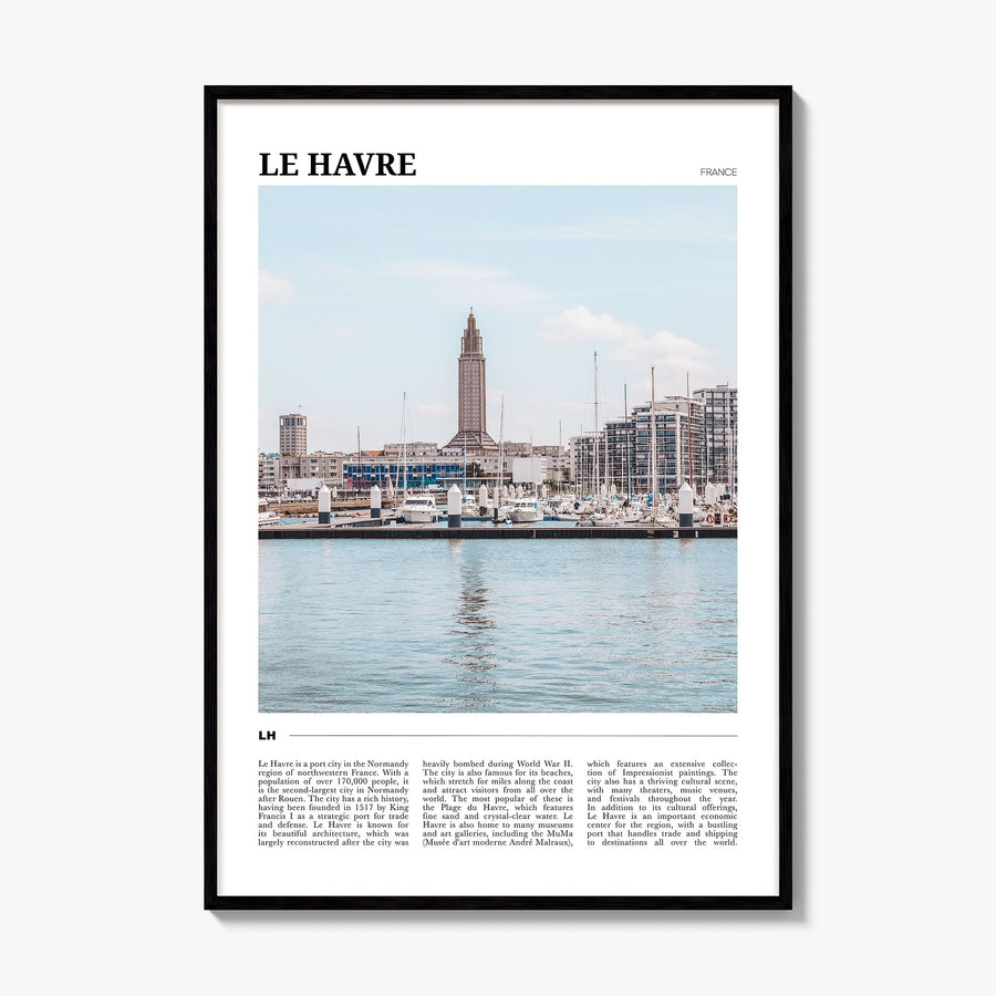 Le Havre Travel Poster, framed poster mockup