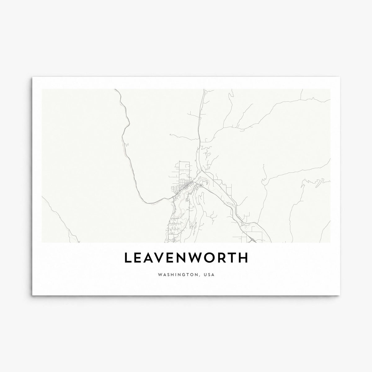 Leavenworth Map Poster, print only (unframed)