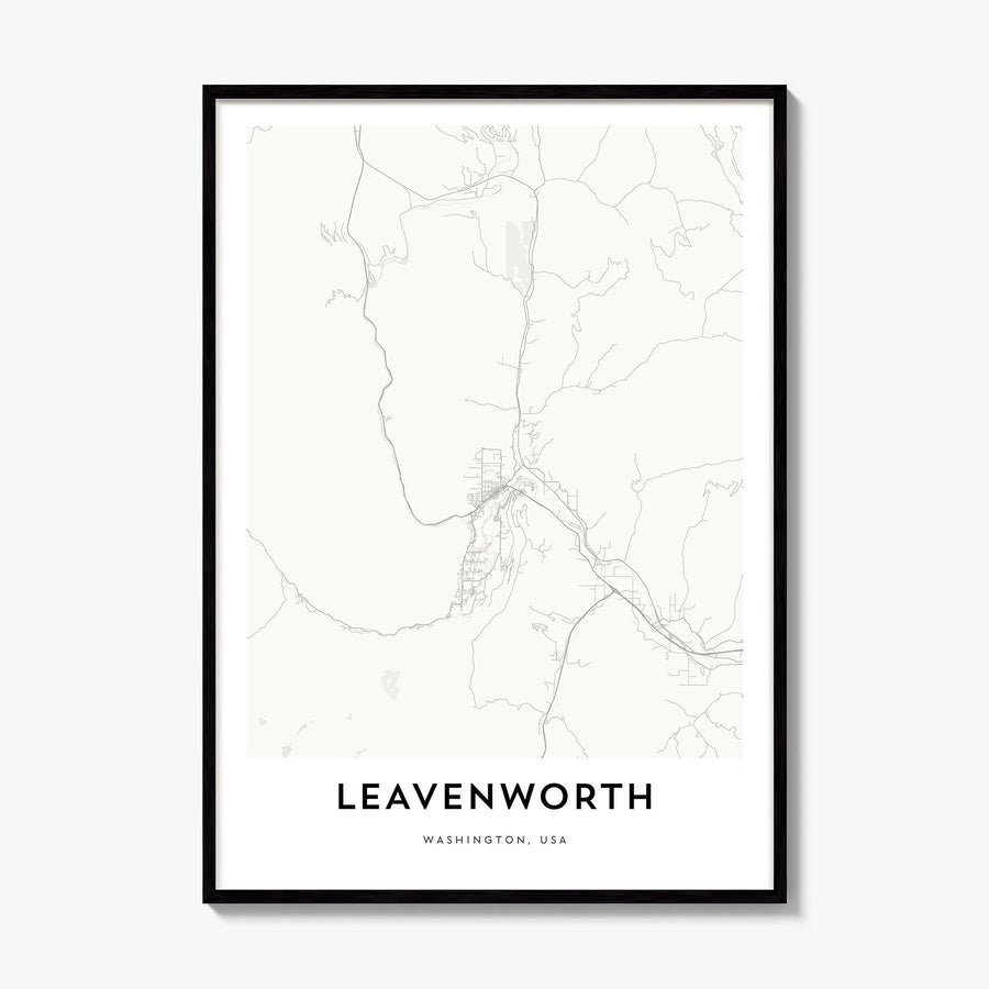 Leavenworth Map Poster, framed poster mockup