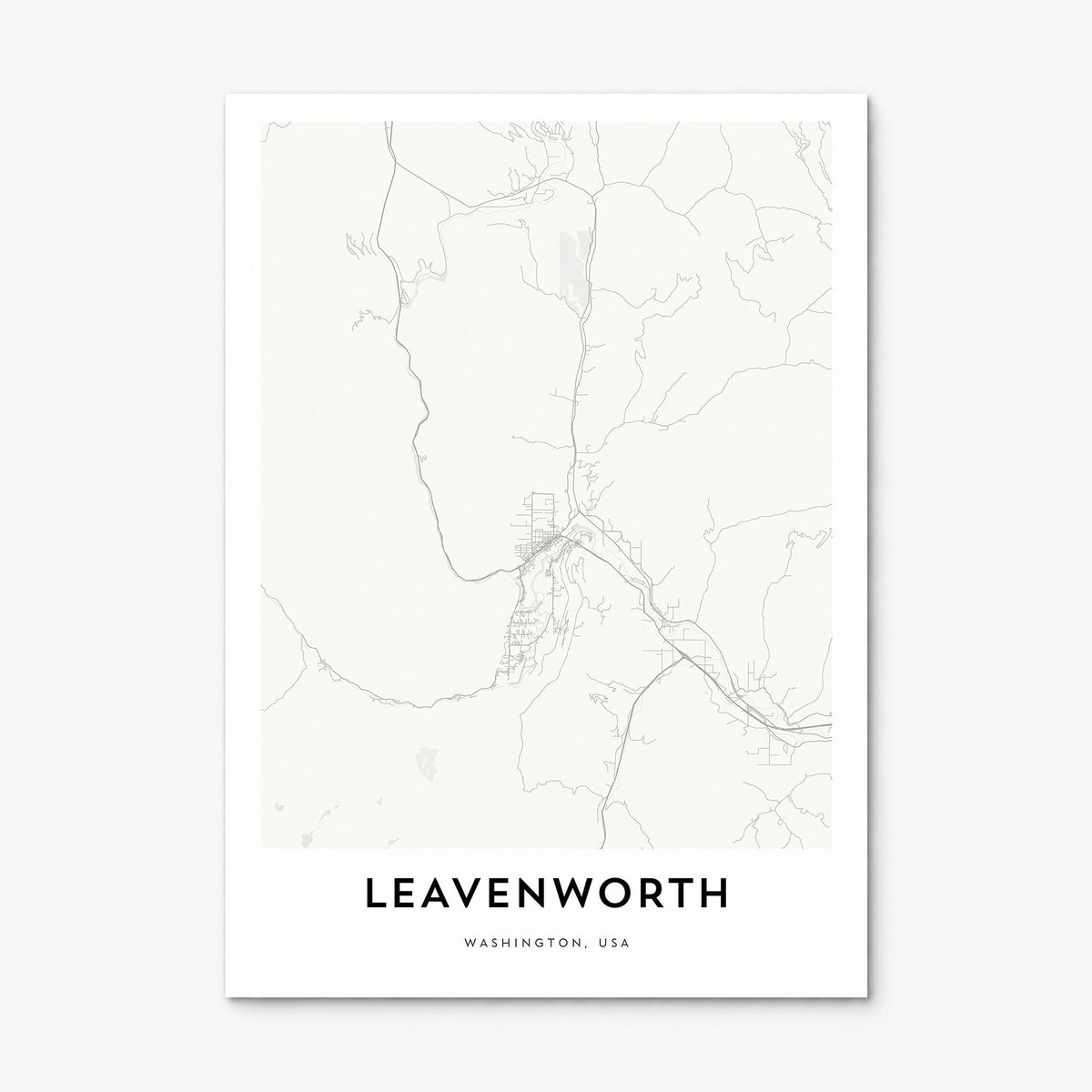 Leavenworth Map Poster, print only (unframed)