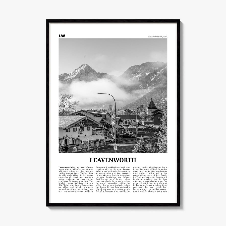 Leavenworth Newspaper Poster, framed poster mockup