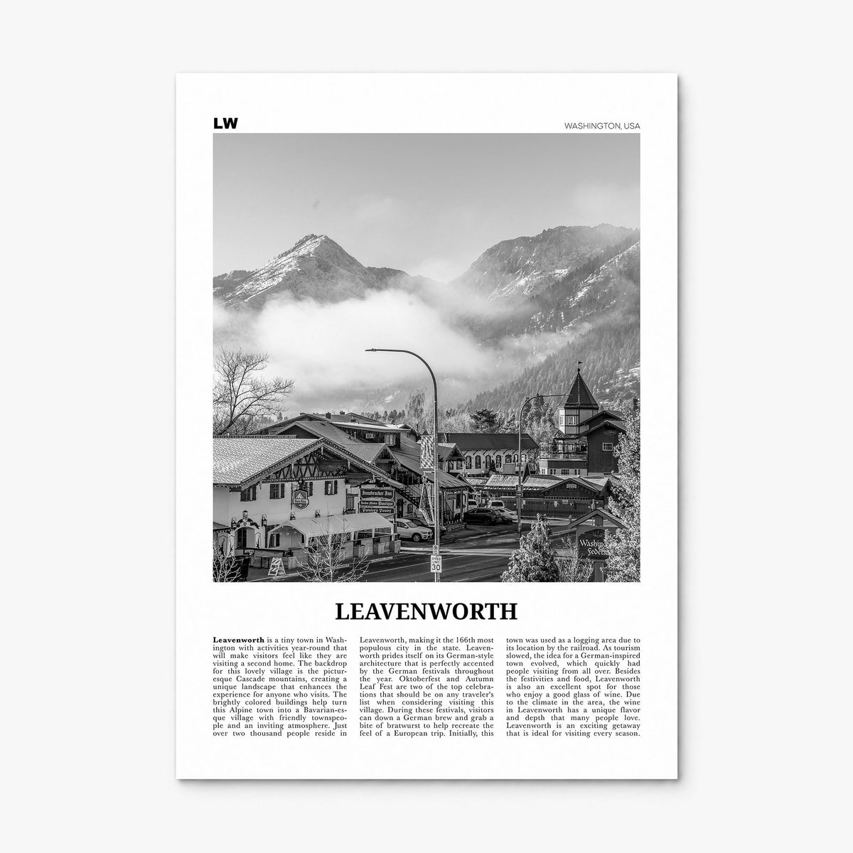 Leavenworth Newspaper Poster, print only (unframed)