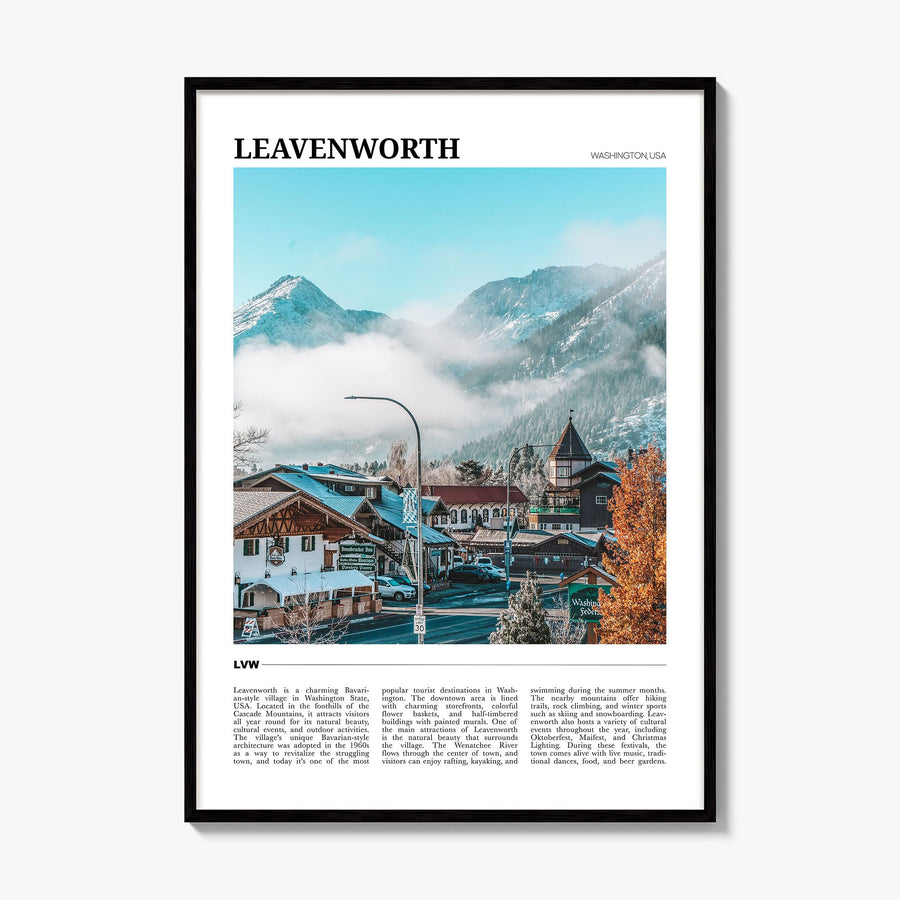 Leavenworth Travel Poster, framed poster mockup