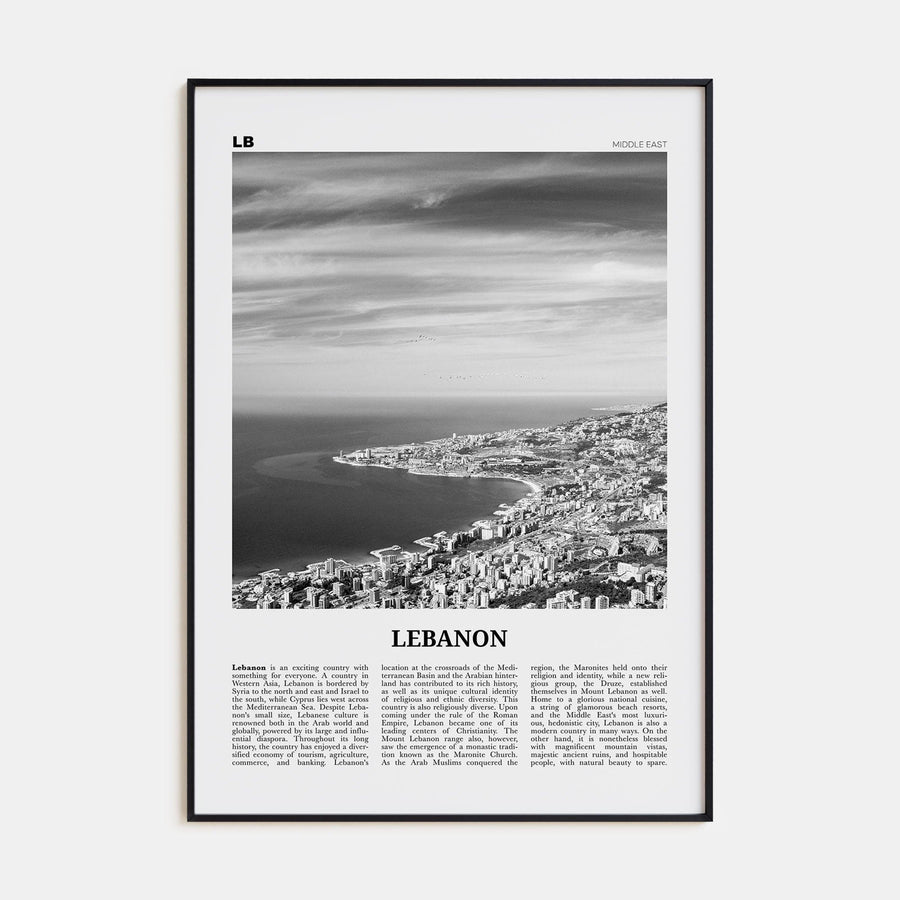 Lebanon No 1 Poster None / 8x12 in Nbourhood Travel B&W Poster