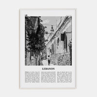 Lebanon No 2 Poster White Wood / 8x12 in Nbourhood Travel B&W Poster