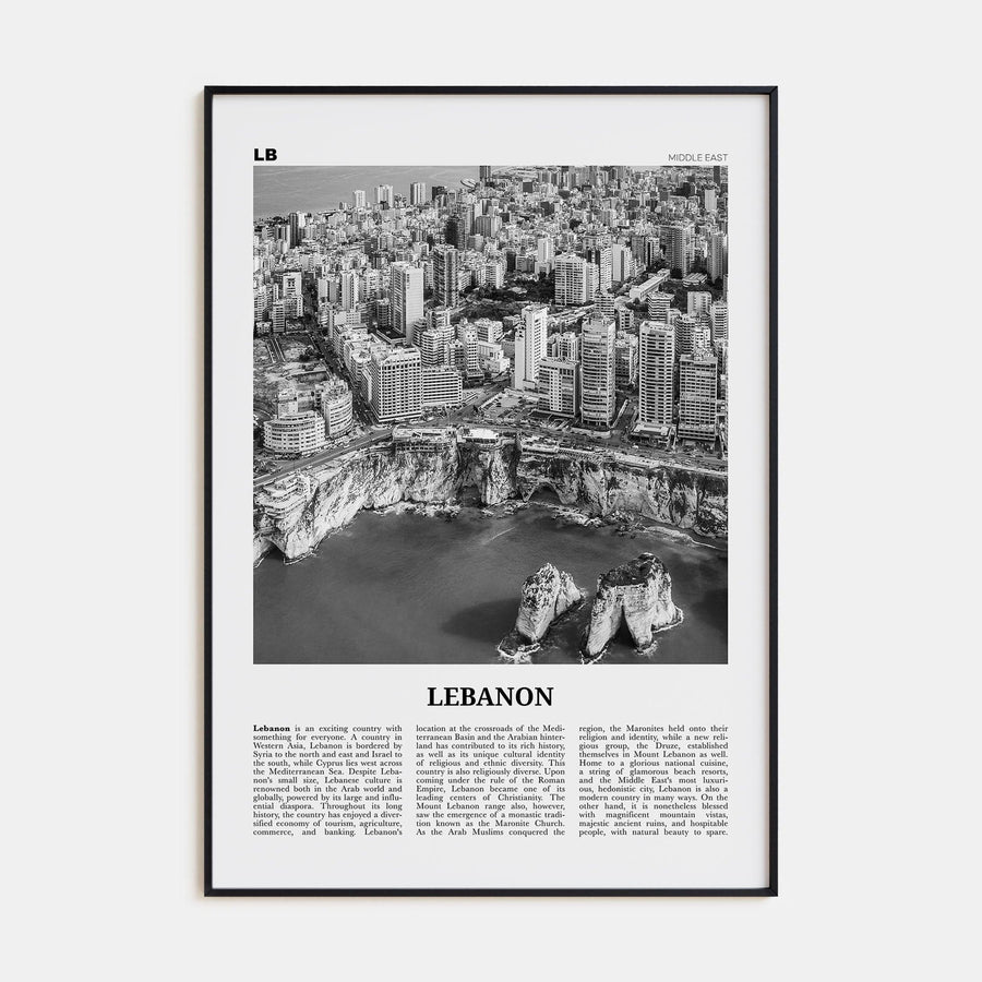 Lebanon No 3 Poster None / 8x12 in Nbourhood Travel B&W Poster