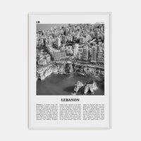 Lebanon No 3 Poster White Wood / 8x12 in Nbourhood Travel B&W Poster