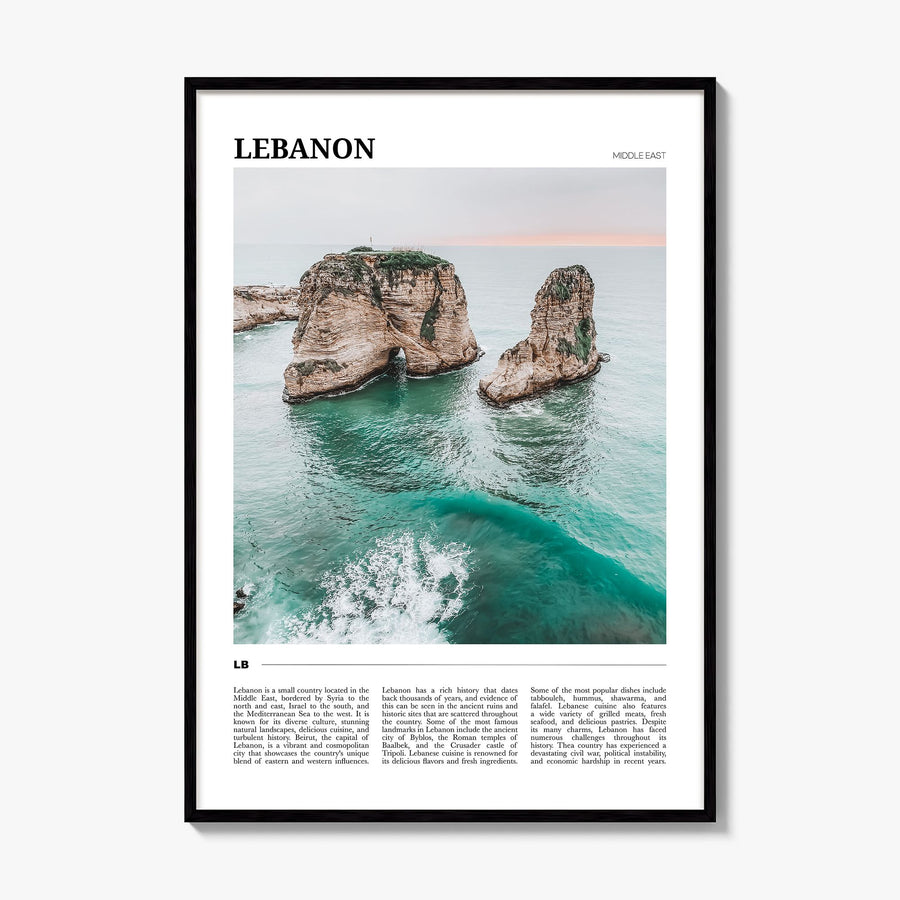 Lebanon Travel Poster, framed poster mockup