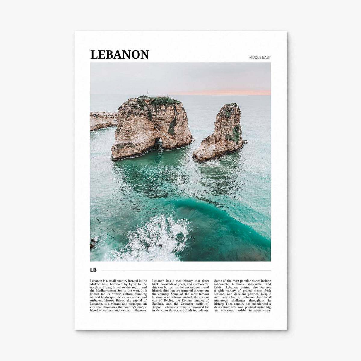 Lebanon Travel Poster, print only (unframed)