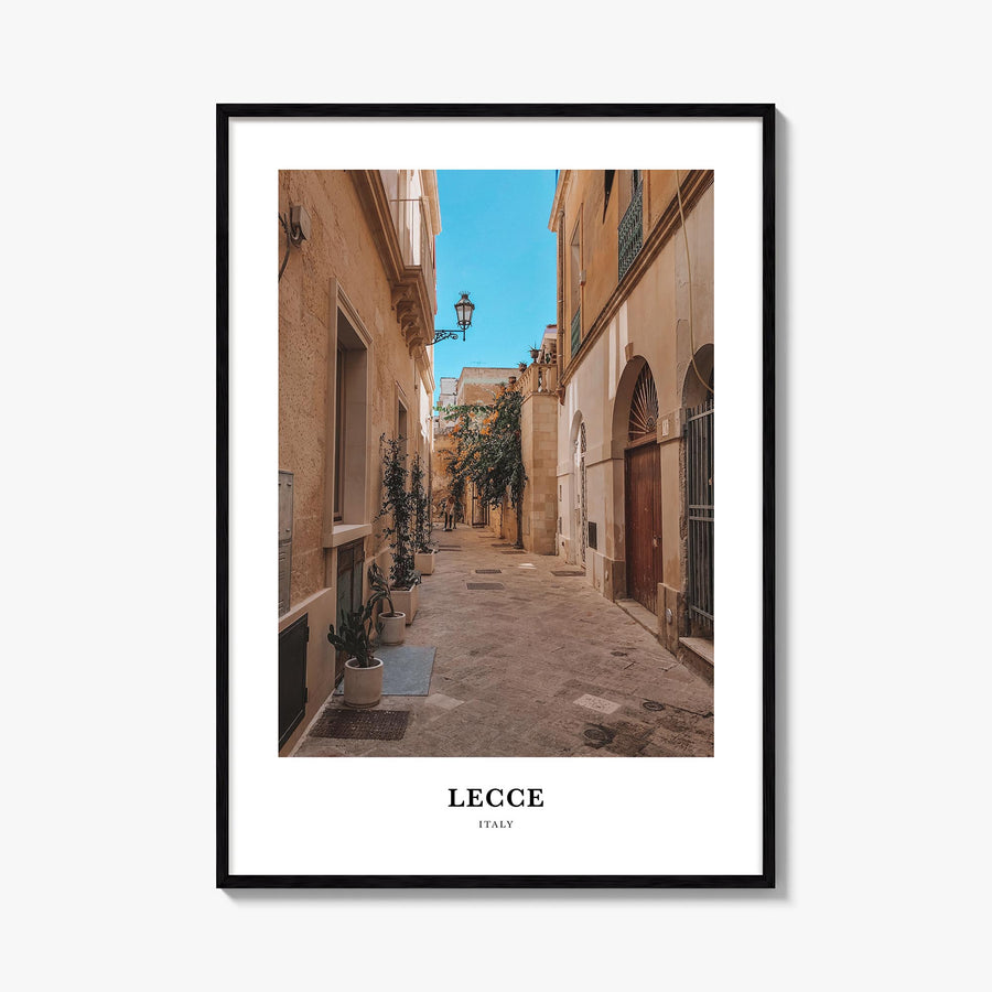 Lecce colorful classic poster of Italy – vertical wall art, unframed print shown in interior mockup