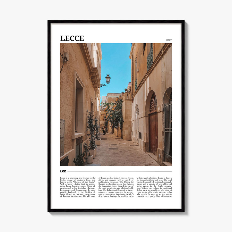 Lecce Travel Poster, framed poster mockup