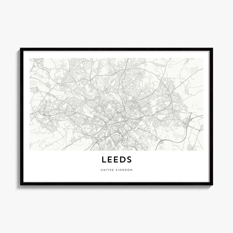 Leeds Map Poster, framed poster mockup