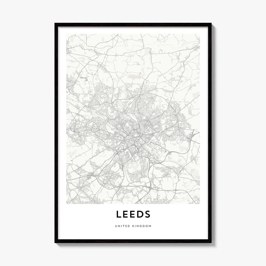 Leeds Map Poster, framed poster mockup