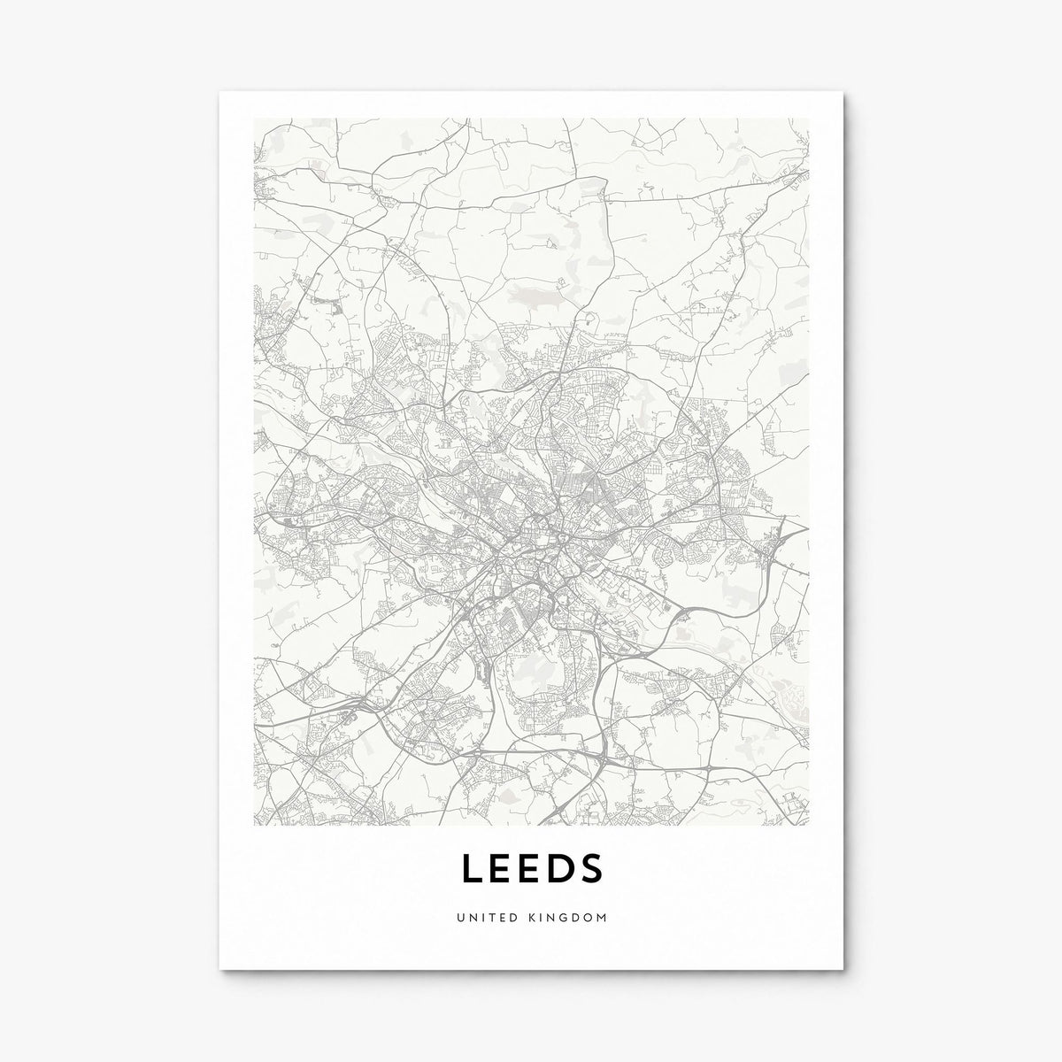 Leeds Map Poster, print only (unframed)