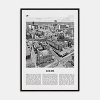 Leeds Poster Black Wood / 8x12 in Nbourhood Travel B&W Poster