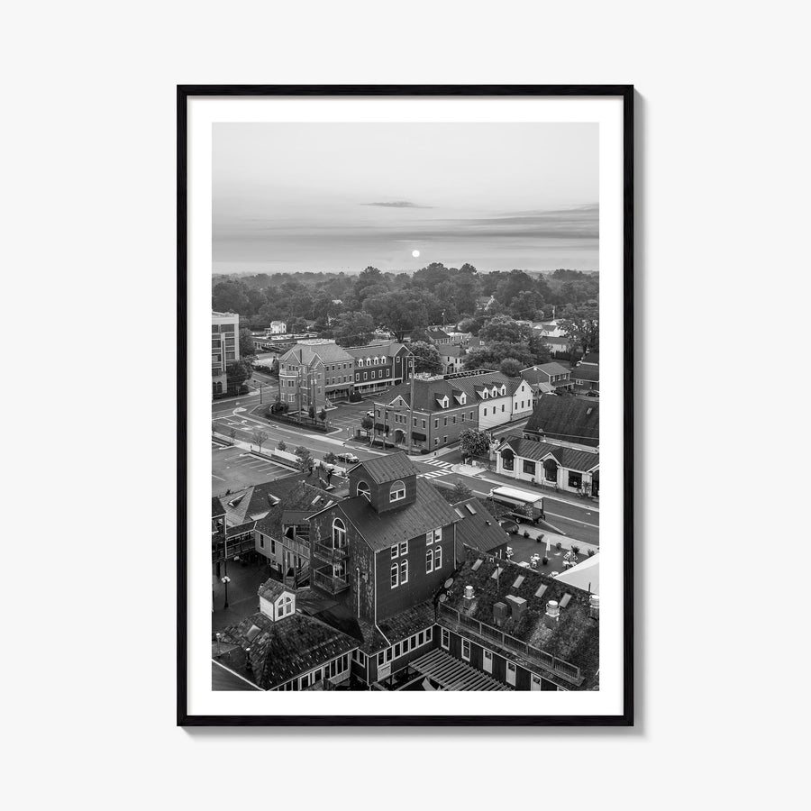 Leesburg black & white photo poster of Virginia, USA – vertical wall art, unframed print shown in interior mockup