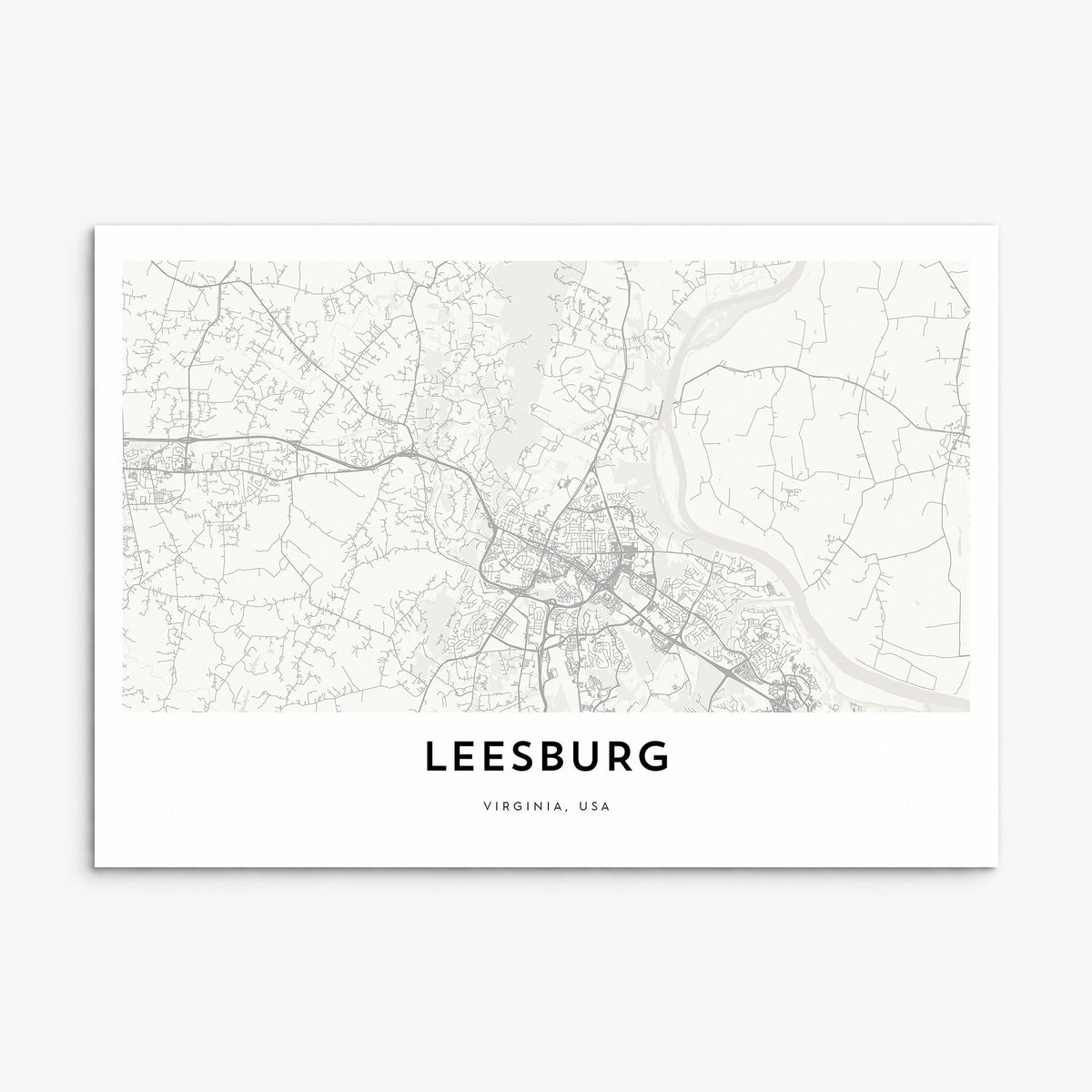 Leesburg Map Poster, print only (unframed)