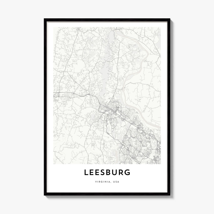 Leesburg Map Poster, framed poster mockup