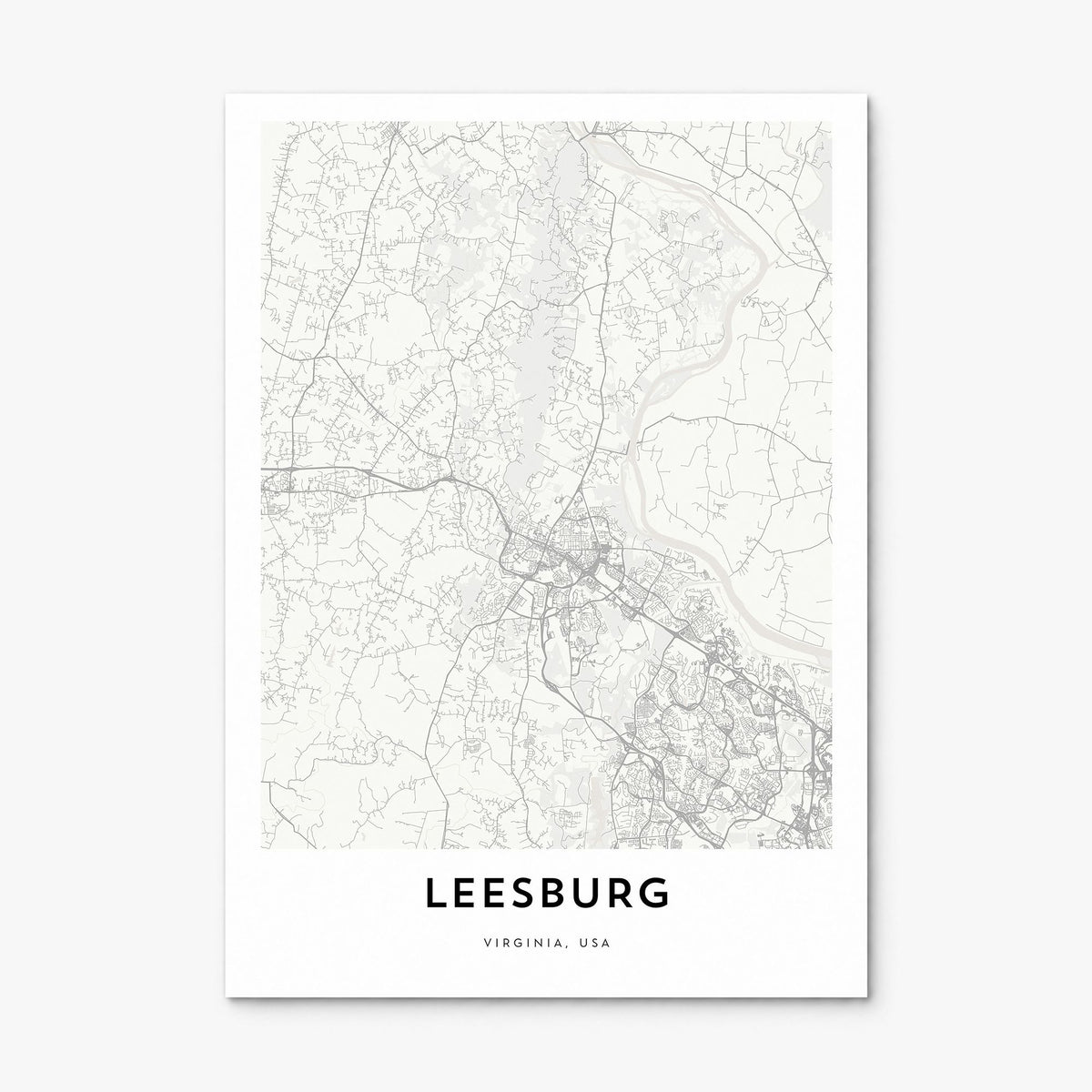 Leesburg Map Poster, print only (unframed)