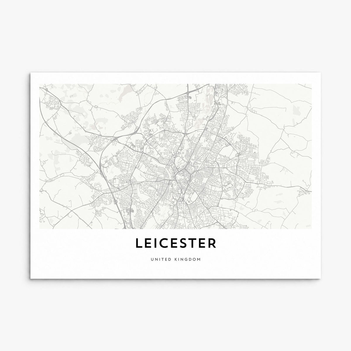 Leicester Map Poster, print only (unframed)