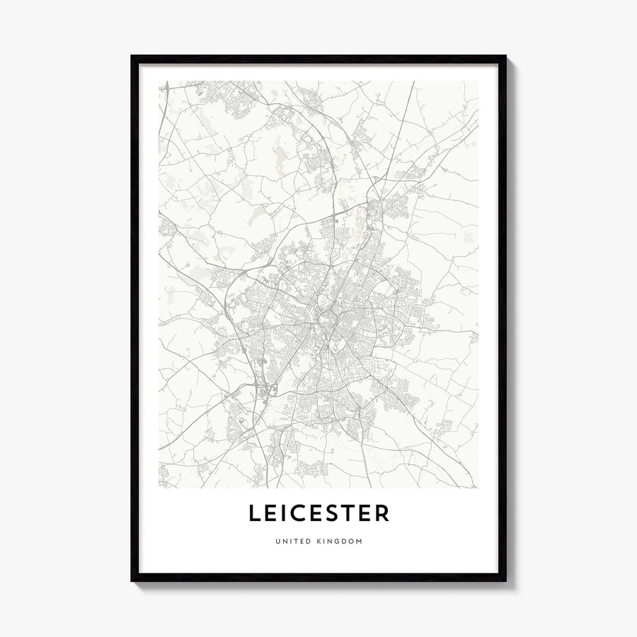 Leicester Map Poster, framed poster mockup