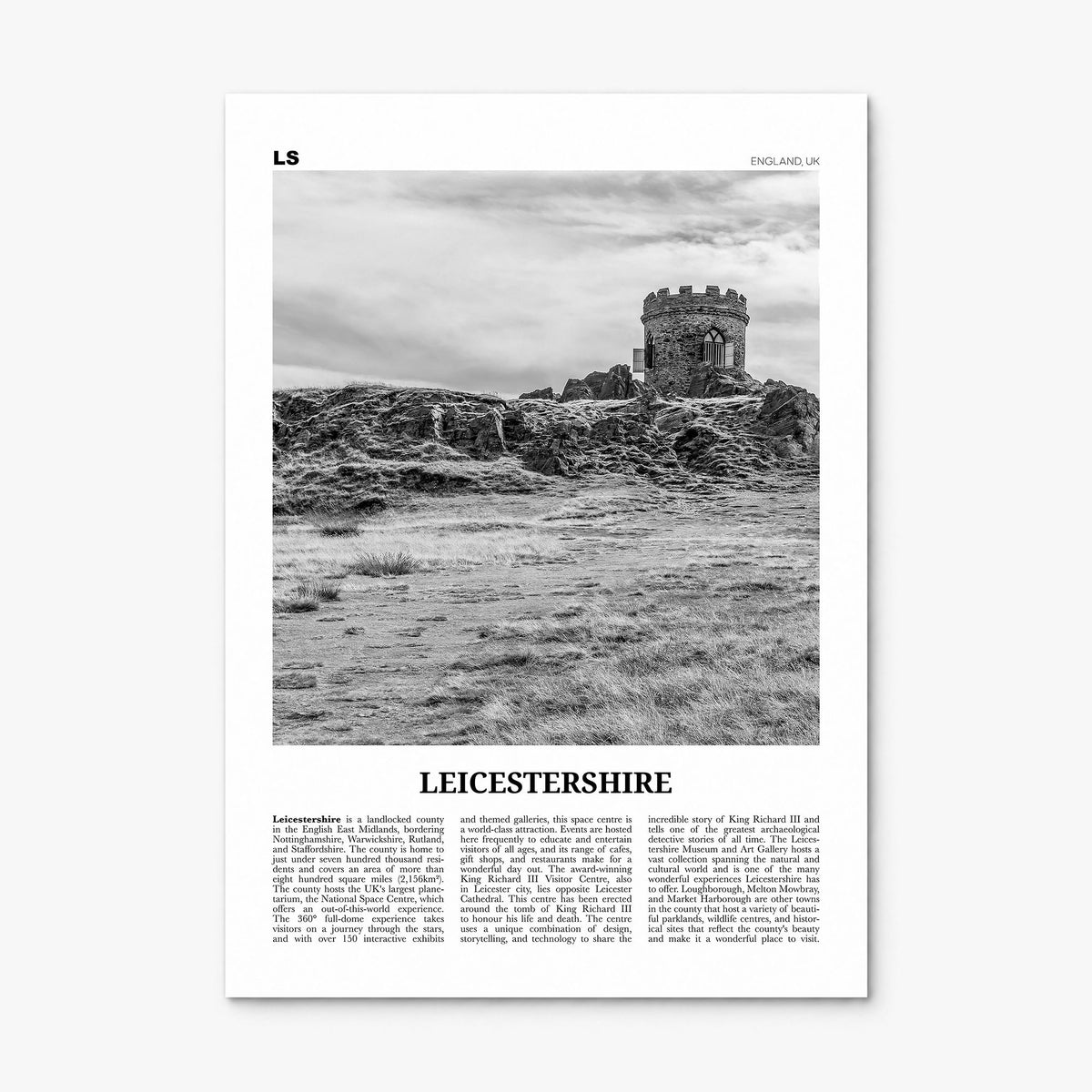Leicestershire Newspaper Poster, print only (unframed)