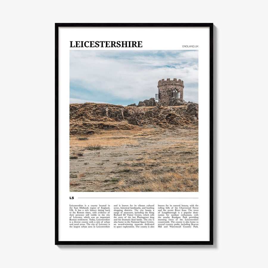Leicestershire Travel Poster, framed poster mockup