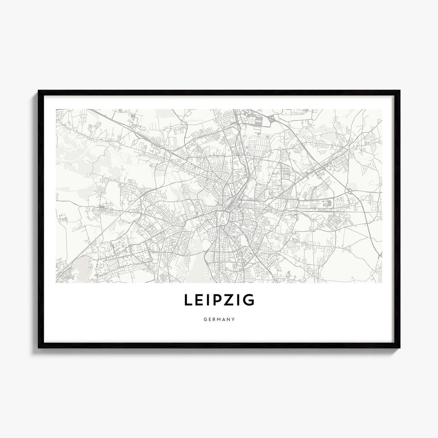 Leipzig Map Poster, framed poster mockup