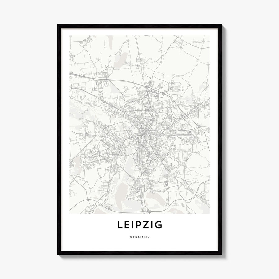 Leipzig Map Poster, framed poster mockup