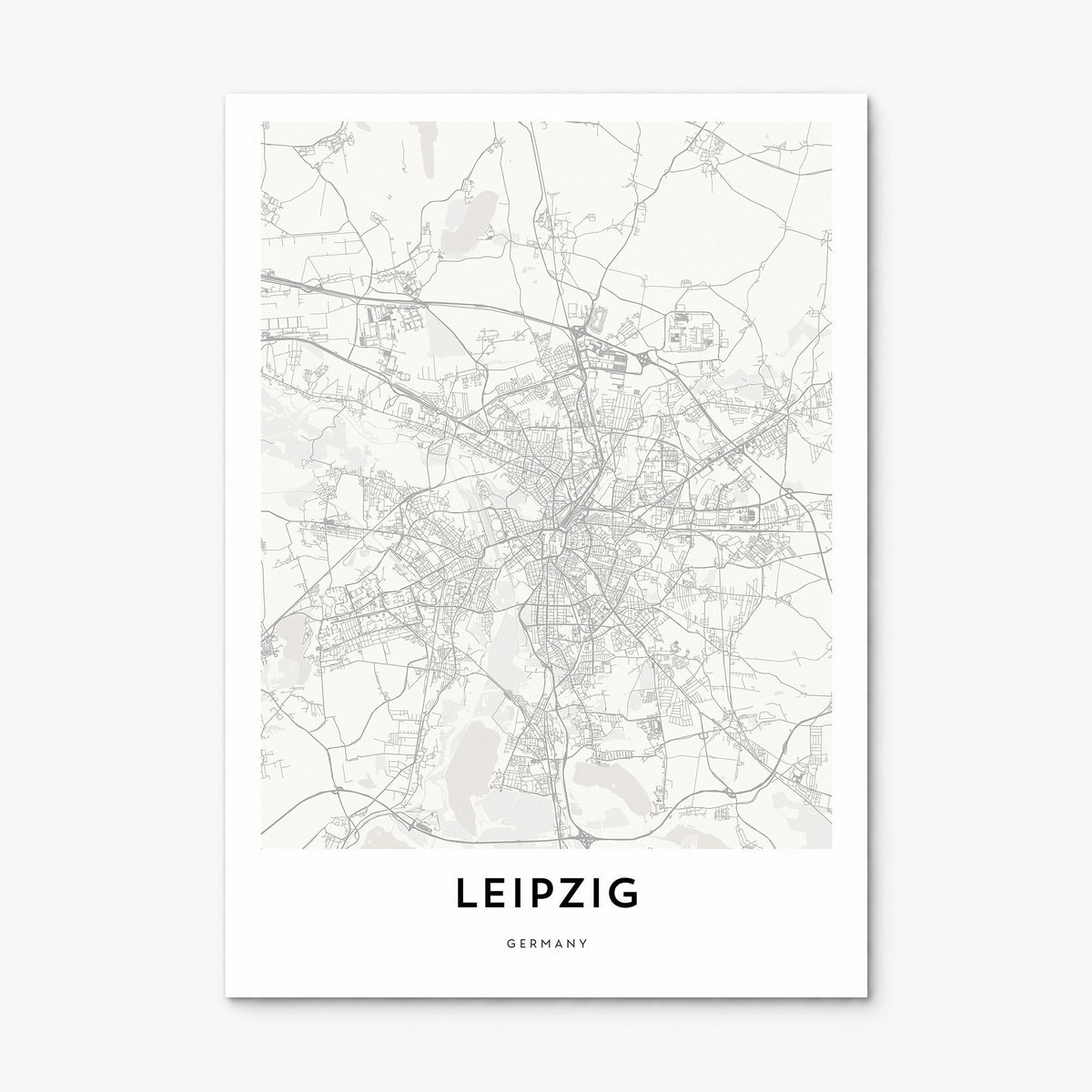 Leipzig Map Poster, print only (unframed)