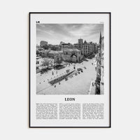 Leon, Spain Poster None / 8x12 in Nbourhood Travel B&W Poster