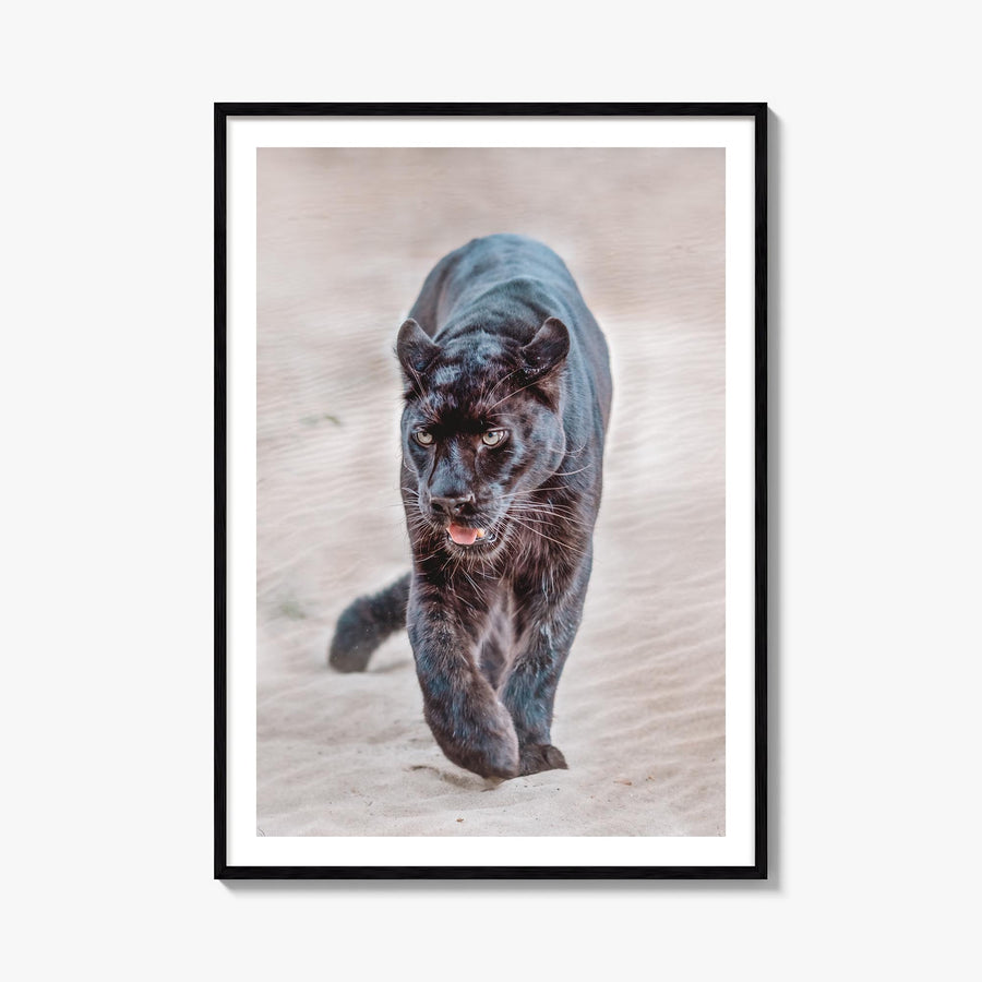 Leopard no. 1 colorful photo poster – vertical wall art, unframed print shown in interior mockup