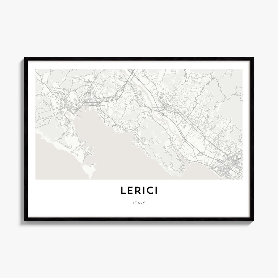 Lerici Map Poster, framed poster mockup