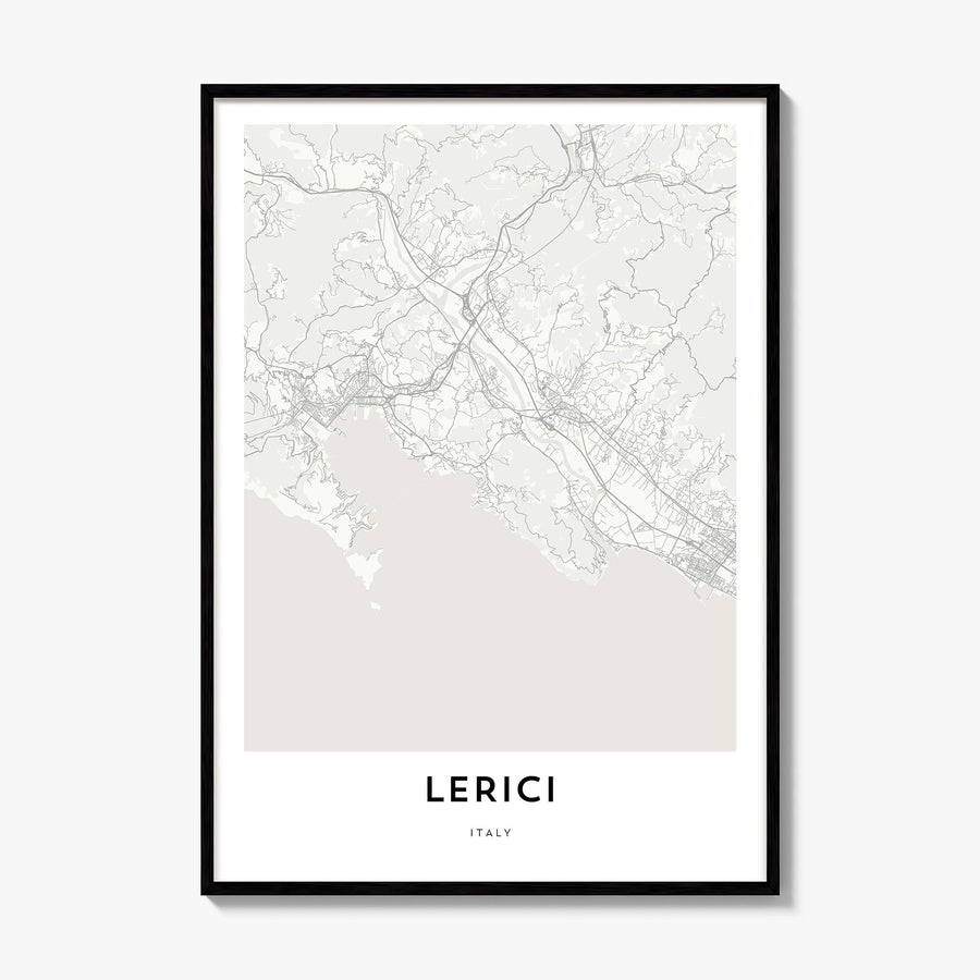 Lerici Map Poster, framed poster mockup