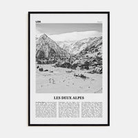 Les Deux Alpes Poster Black Wood / 8x12 in Nbourhood Travel B&W Poster