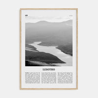 Lesotho Poster Natural Wood / 8x12 in Nbourhood Travel B&W Poster