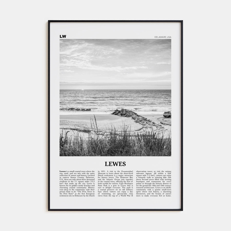 Lewes Poster None / 8x12 in Nbourhood Travel B&W Poster