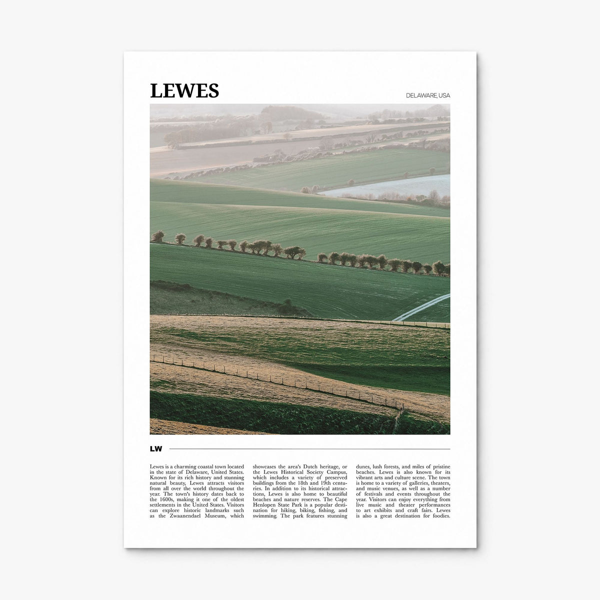 Lewes Travel Poster, print only (unframed)