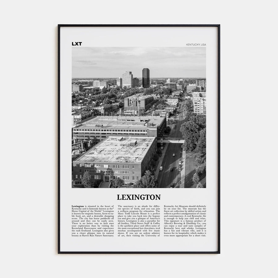 Lexington, Kentucky Poster None / 8x12 in Nbourhood Travel B&W Poster