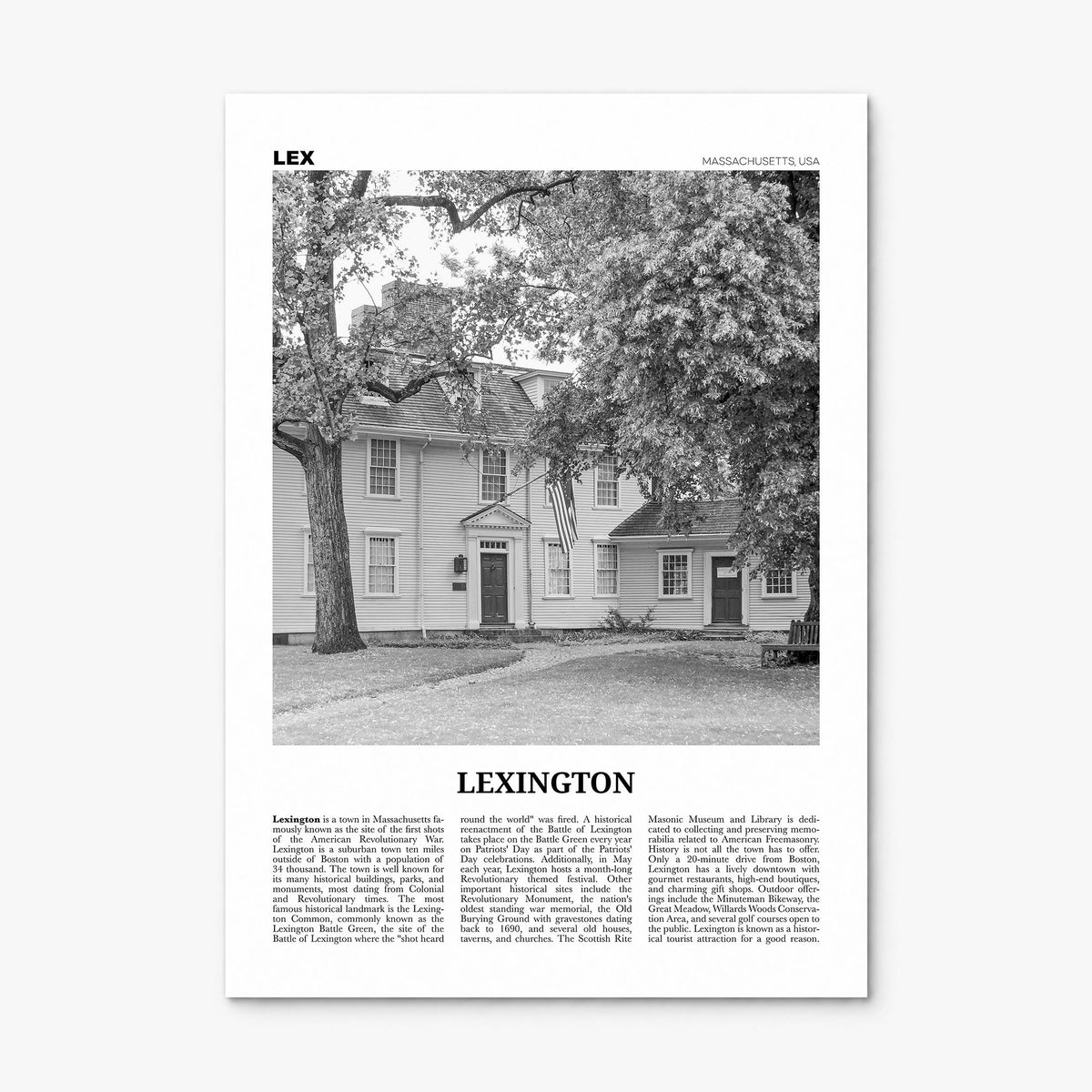 Lexington, Massachusetts Newspaper Poster, print only (unframed)