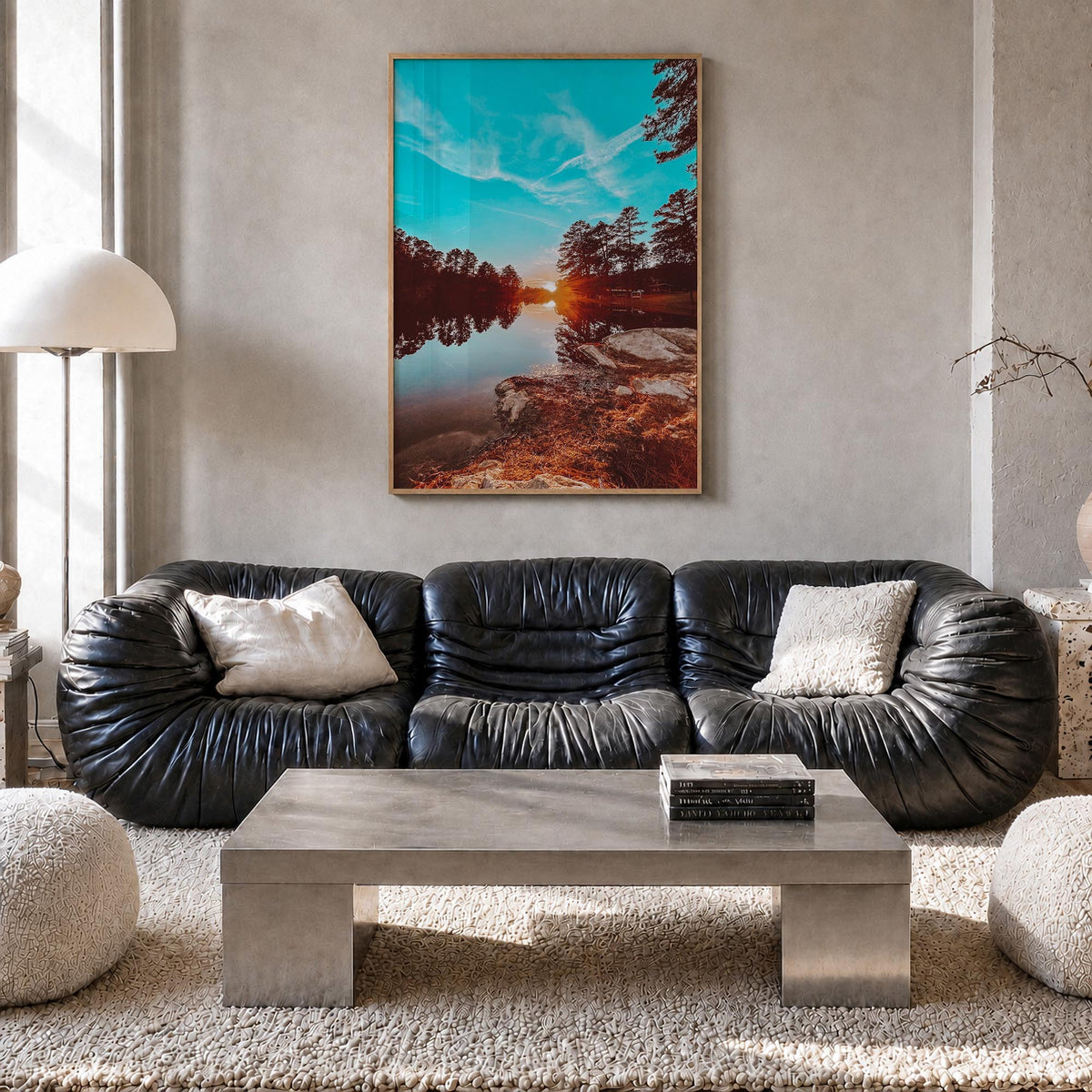 Lexington, South Carolina colorful photo poster of South Carolina, USA – vertical wall art in natural wood frame, hanging on 