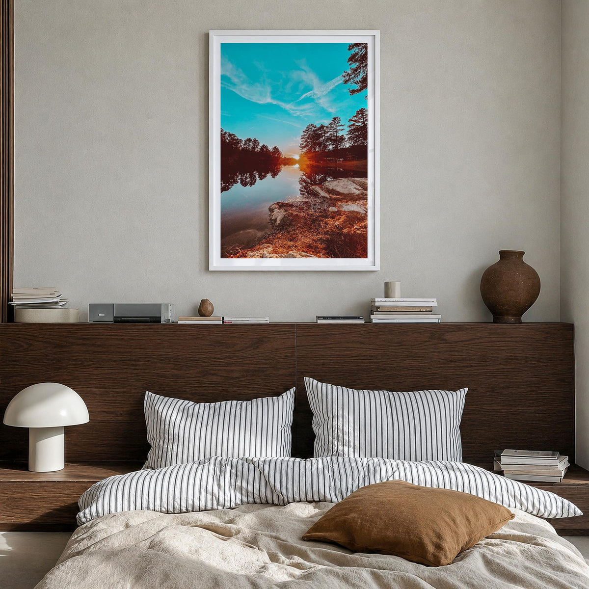 Lexington, South Carolina colorful photo poster of South Carolina, USA – vertical wall art in white wood frame with white bor