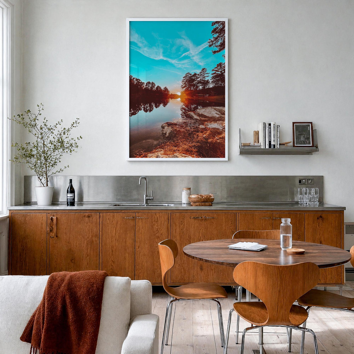 Lexington, South Carolina colorful photo poster of South Carolina, USA – vertical wall art in white wood frame, hanging on wa