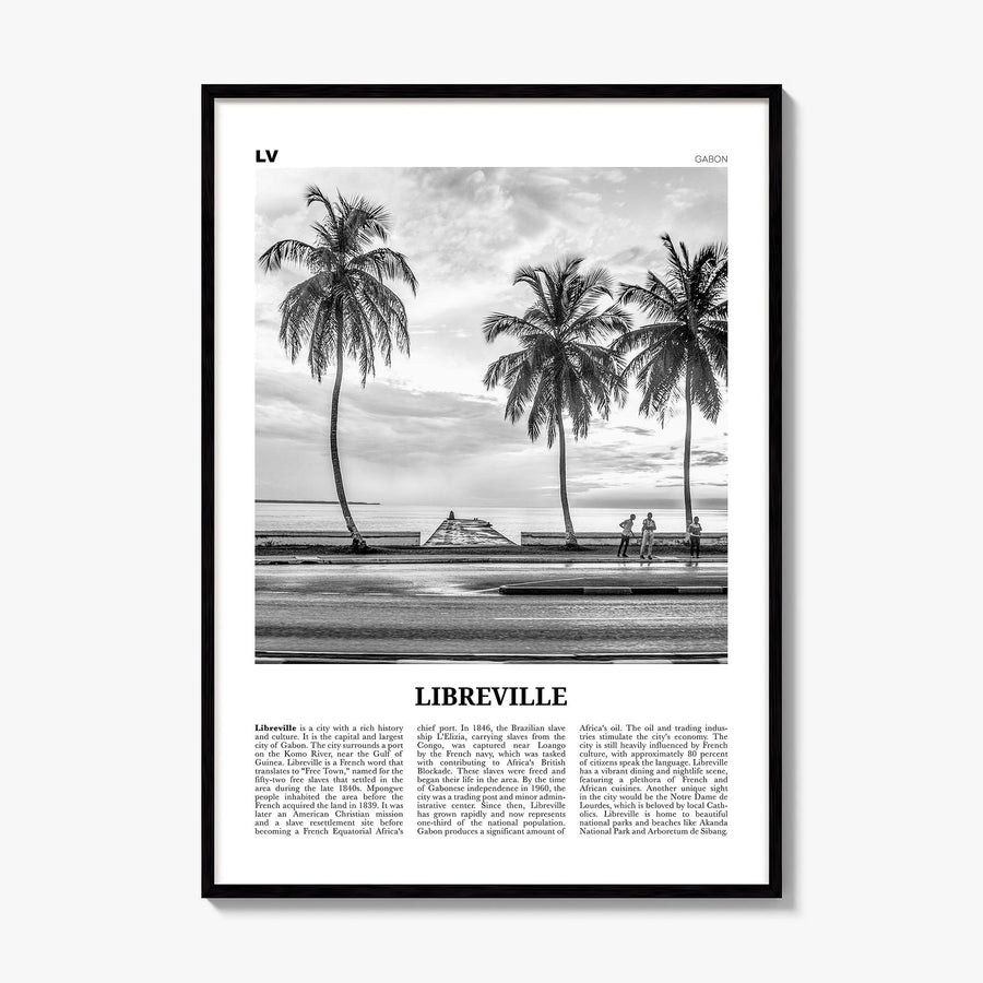 Libreville Newspaper Poster, framed poster mockup