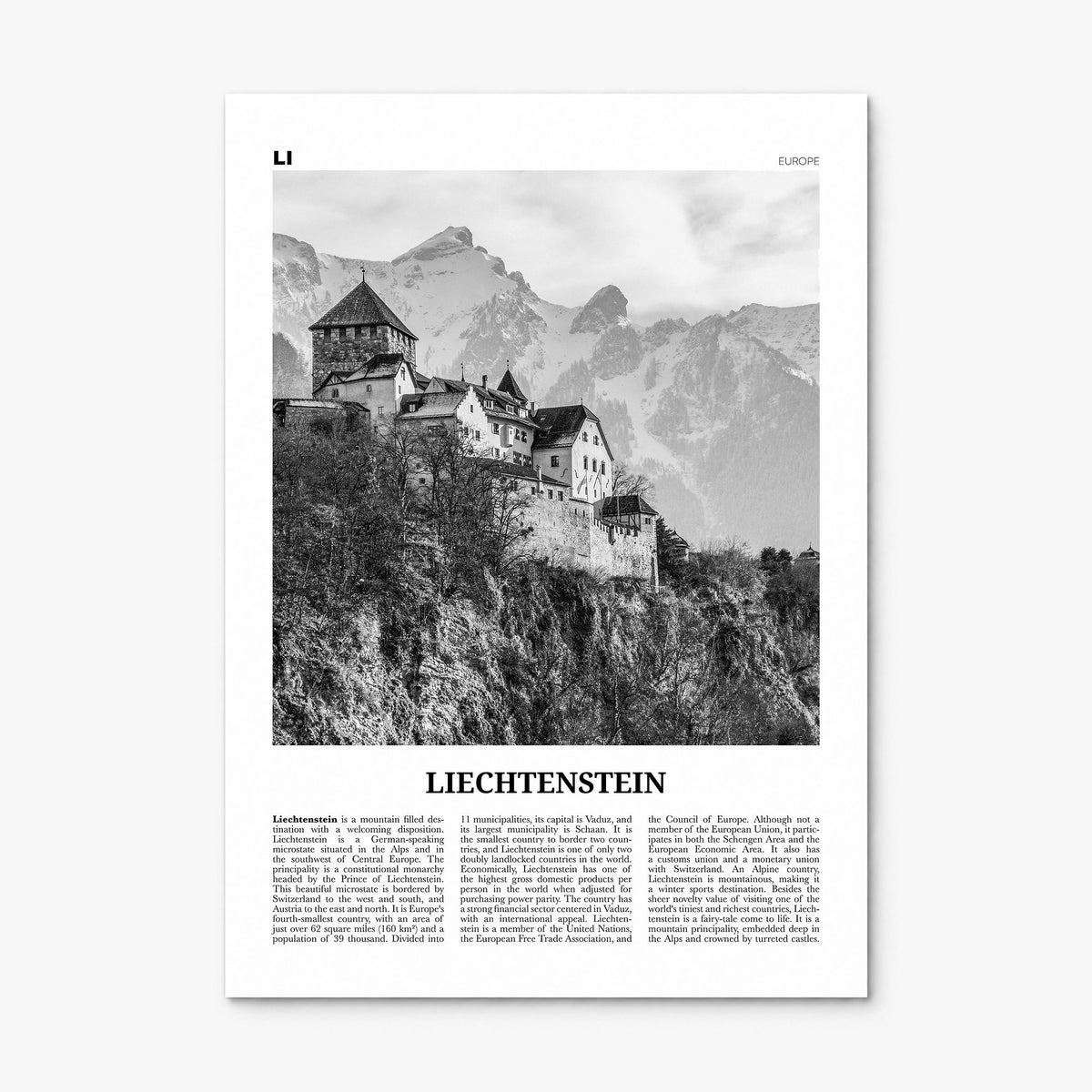 Liechtenstein Newspaper Poster, print only (unframed)