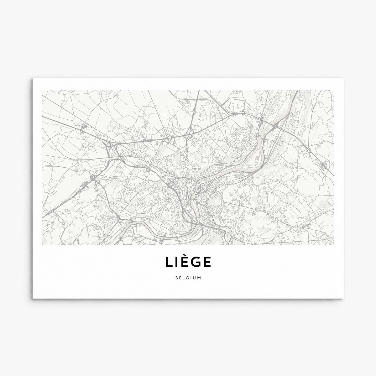 Liège Map Poster, print only (unframed)