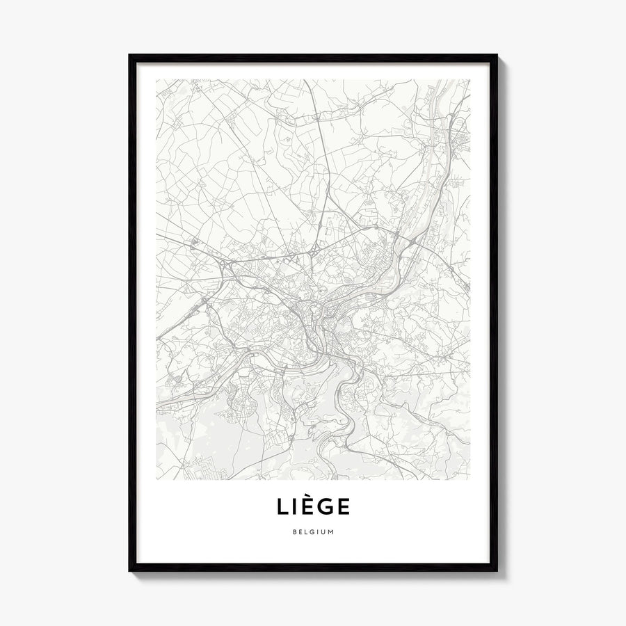 Liège Map Poster, framed poster mockup