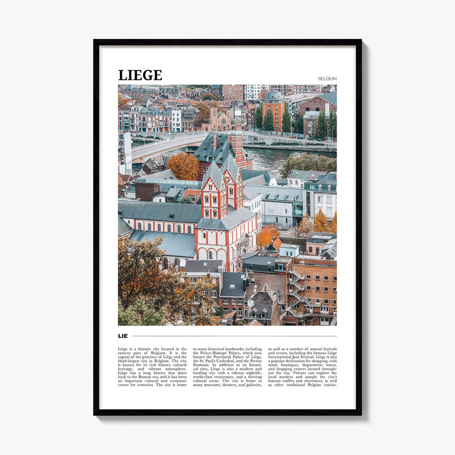 Liège Travel Poster, framed poster mockup