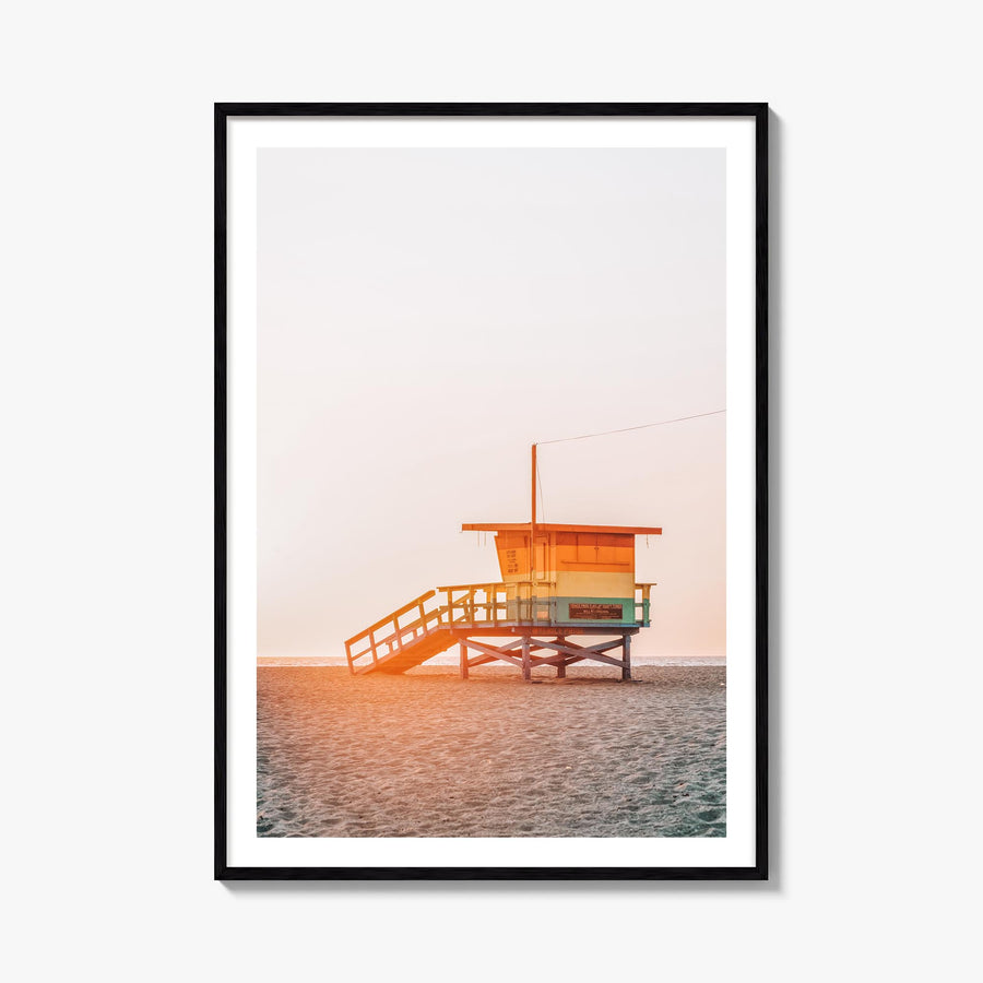 Lifeguard Stand no. 2 colorful photo poster – vertical wall art, unframed print shown in interior mockup