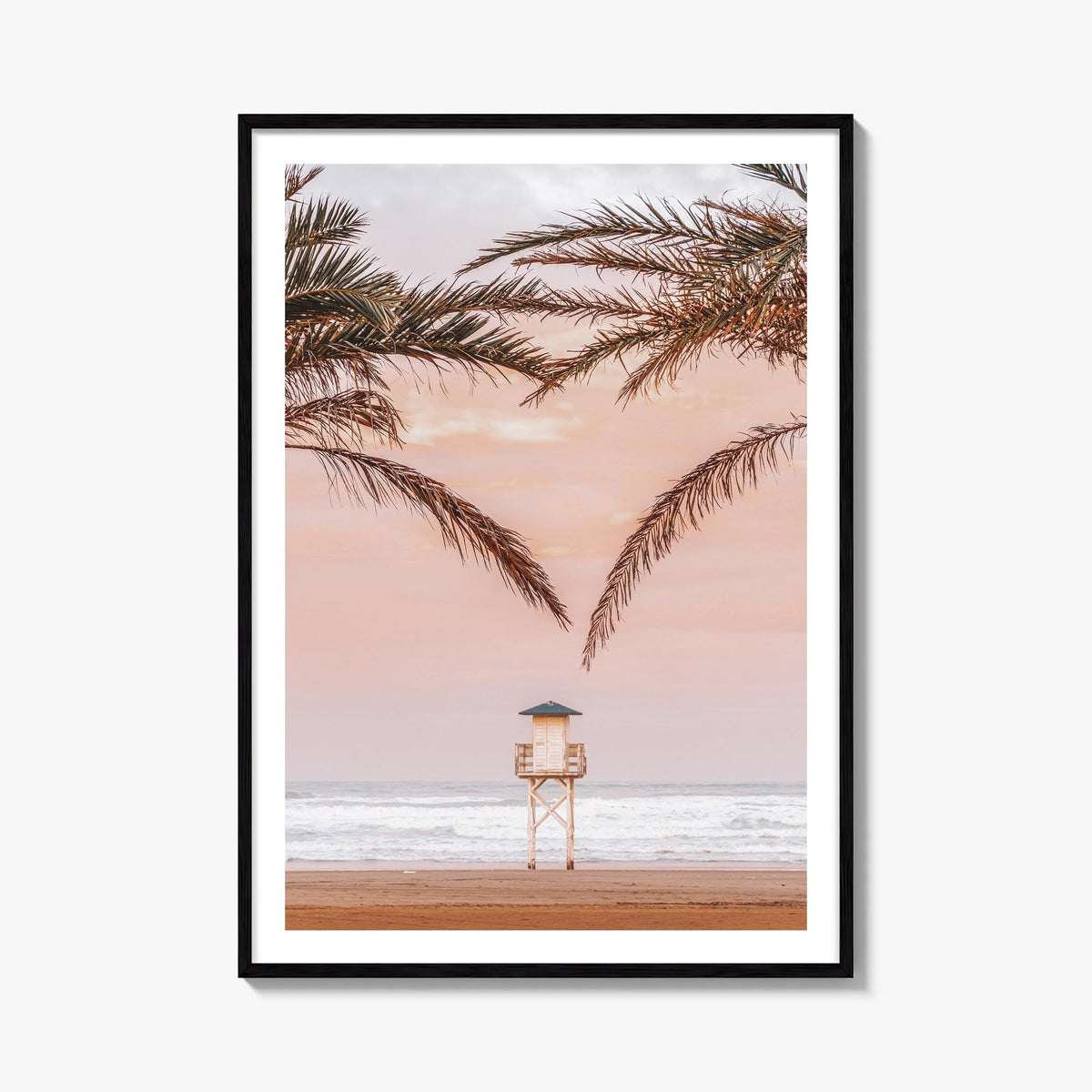 Lifeguard Stand no. 3 colorful photo poster – vertical wall art, unframed print shown in interior mockup